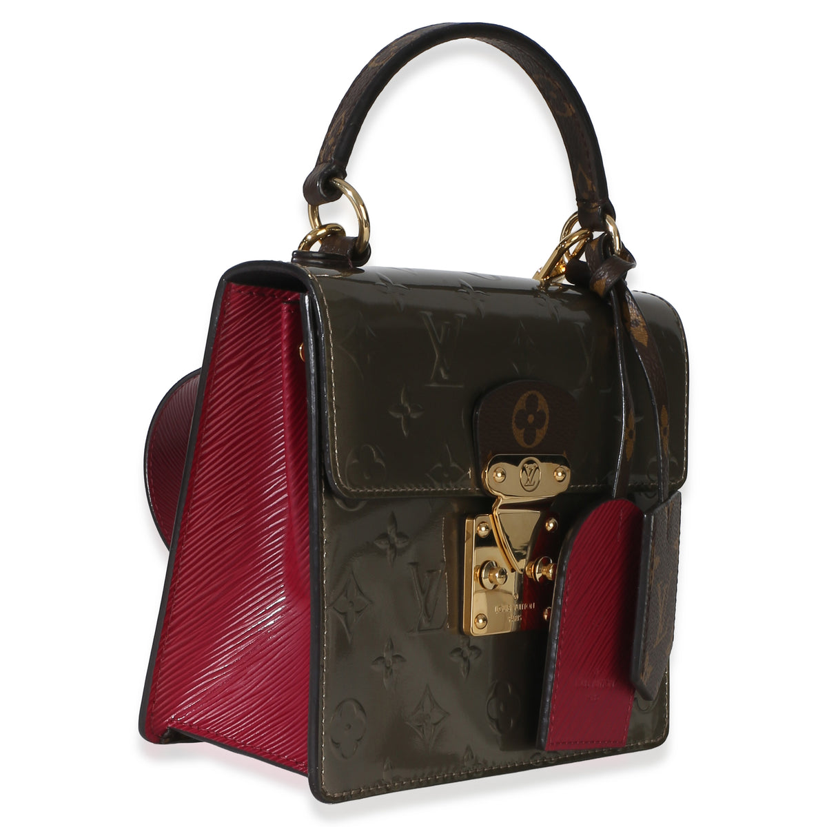 Louis Vuitton Champagne Metallise Fuchsia Vernis Epi Monogram Spring Street Handbag 2