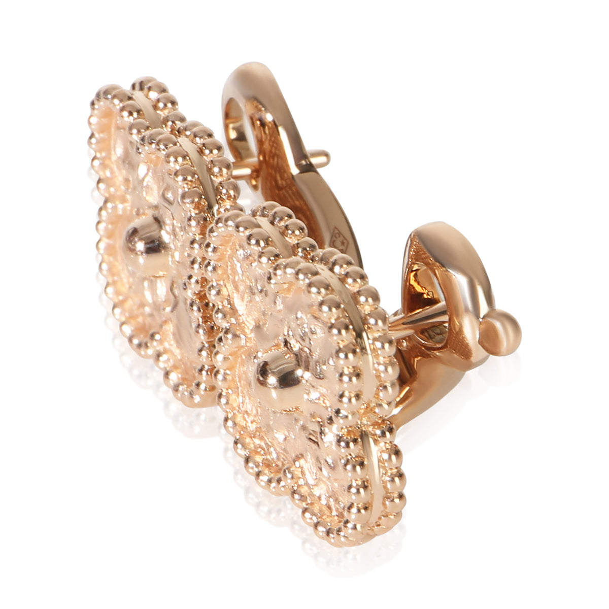 Van Cleef & Arpels Rose Gold  Vintage Alhambra Earrings 2