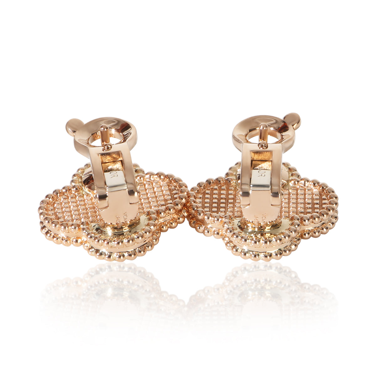 Van Cleef & Arpels Rose Gold  Vintage Alhambra Earrings 5