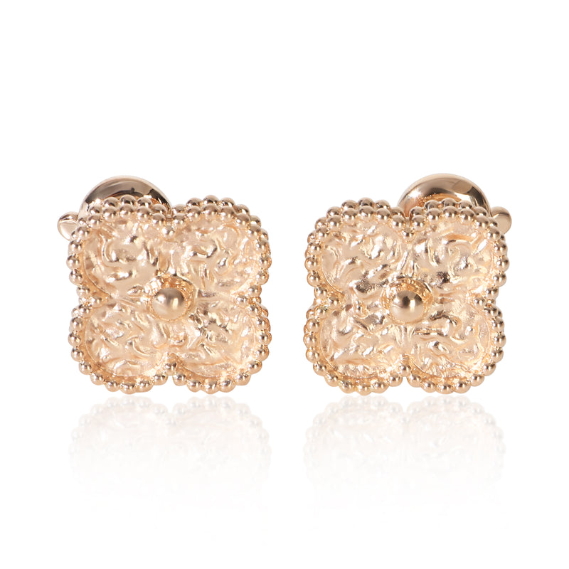 Van Cleef & Arpels Rose Gold  Vintage Alhambra Earrings fv
