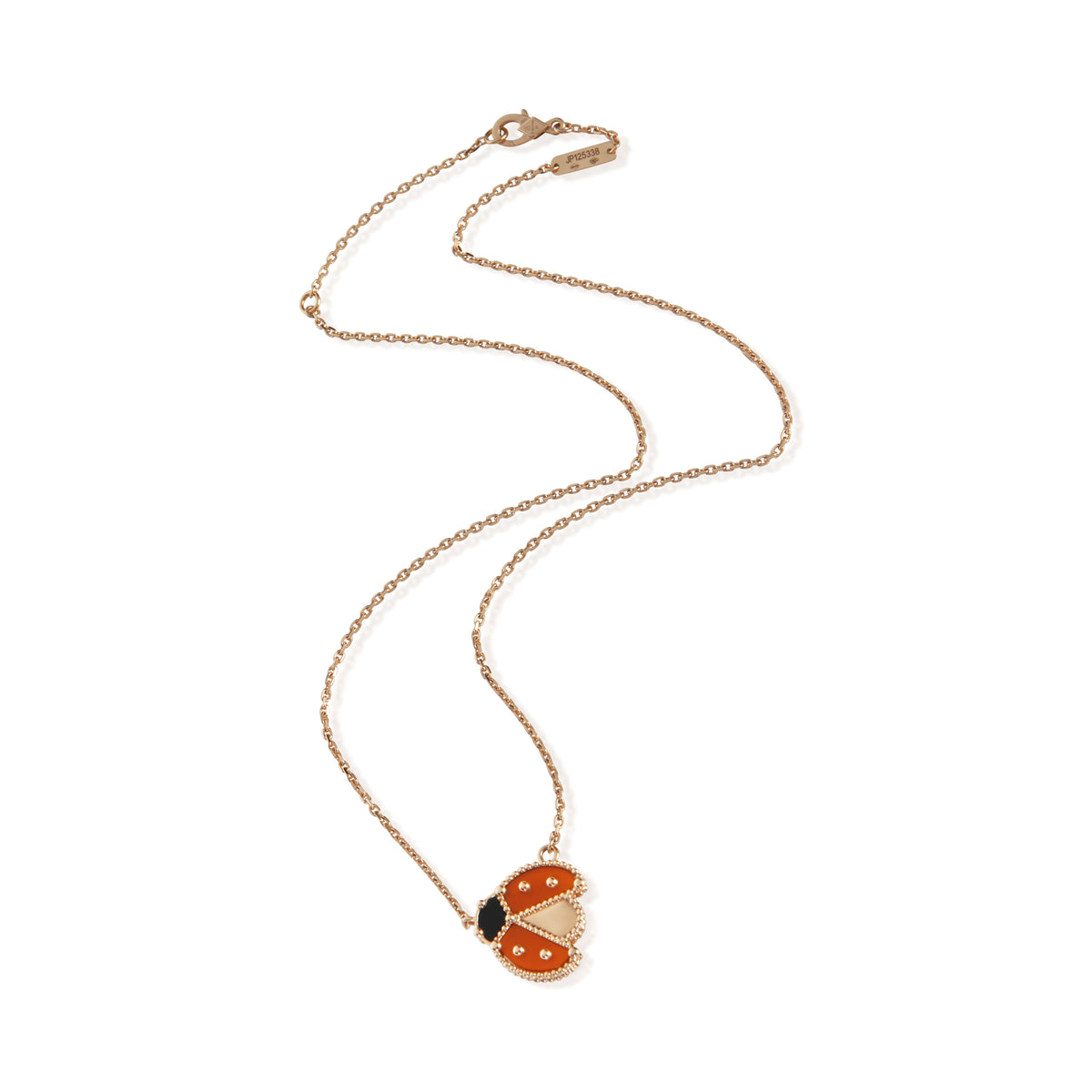 Van Cleef & Arpels Rose Gold Carnelian and Onyx Lucky Spring Pendant 3
