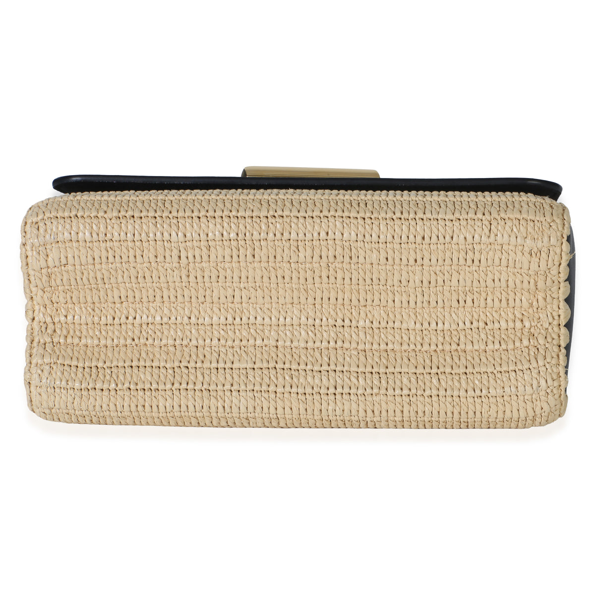 Louis Vuitton Black Calfskin Raffia Twist Shoulder Bag MM Handbag 5