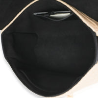 Louis Vuitton Black Calfskin Raffia Twist Shoulder Bag MM Handbag 9