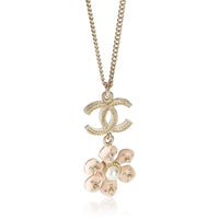 Chanel Gold Plated  2018 Pink Enamel Flower CC Pendant fv