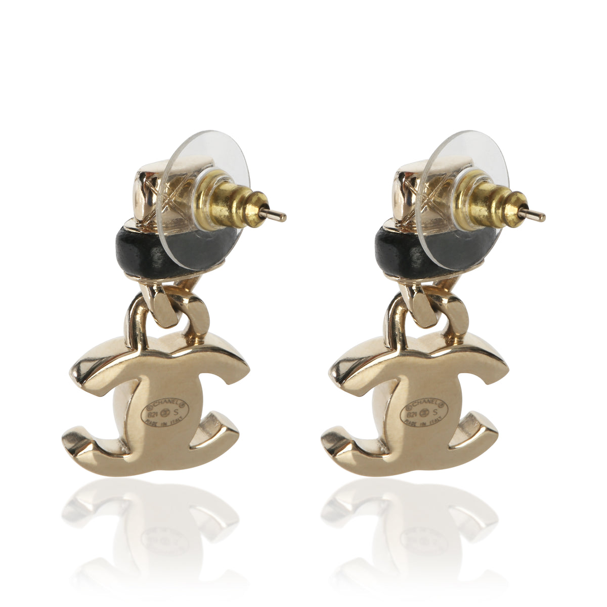 Chanel Gold Plated  2021 Turnlock Drop Earrings 3