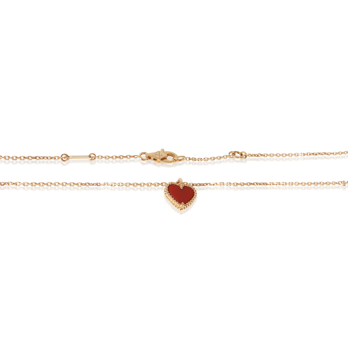 Van Cleef & Arpels Rose Gold Carnelian Sweet Hearts Pendant 2