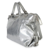Saint Laurent Silver Metallic Crinkled Calfskin Medium ID Shoulder Bag Handbag 2