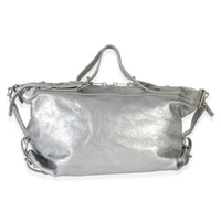 Saint Laurent Silver Metallic Crinkled Calfskin Medium ID Shoulder Bag Handbag 4