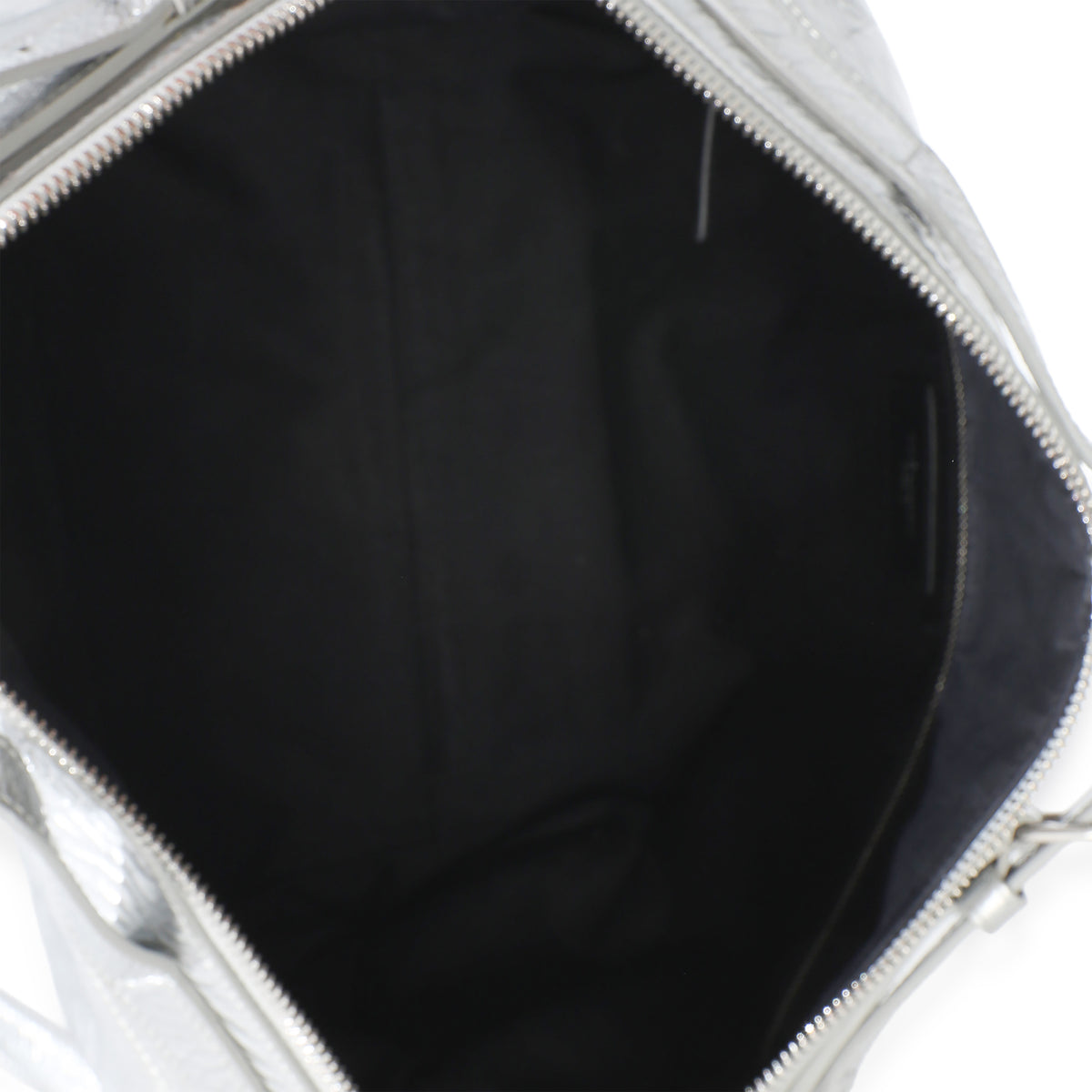 Saint Laurent Silver Metallic Crinkled Calfskin Medium ID Shoulder Bag Handbag 9