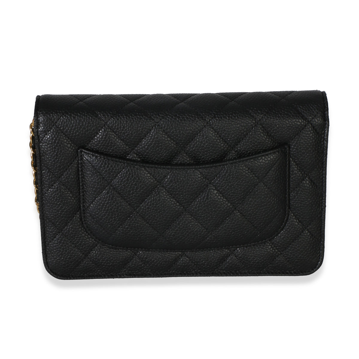 Chanel Black Quilted Caviar Classic Wallet On Chain Handbag 4