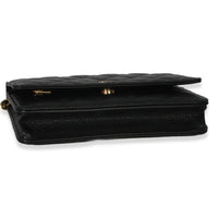 Chanel Black Quilted Caviar Classic Wallet On Chain Handbag 5