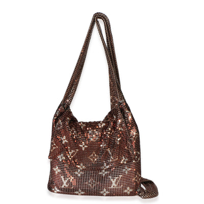 Louis Vuitton Bronze Monogram Mesh Metal Frances Handbag fv