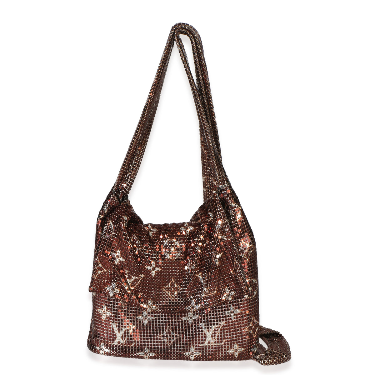 Louis Vuitton Bronze Monogram Mesh Metal Frances Handbag fv