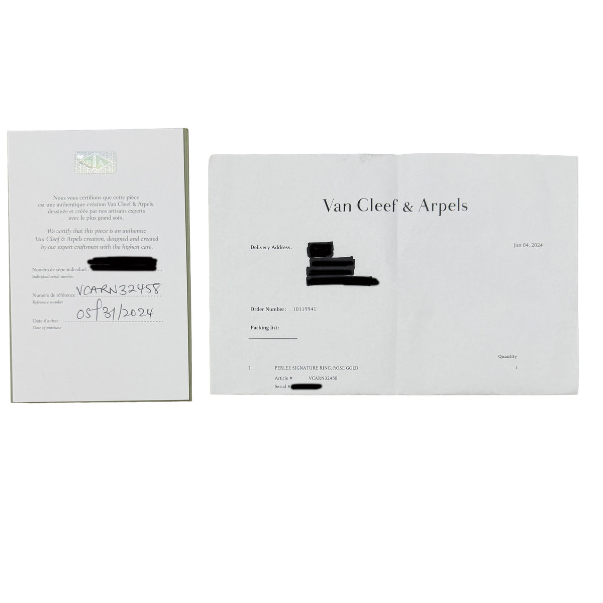 Van Cleef & Arpels Rose Gold  Perlee Signature Band box