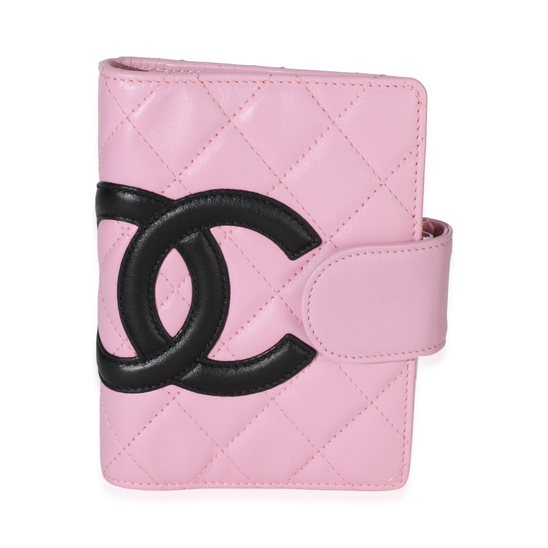Chanel Pink Black Quilted Calfskin Small Cambon Agenda Planner id