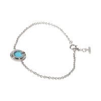 Tiffany & Co. White Gold Turquoise and Diamond Tiffany T Circle Bracelet 2