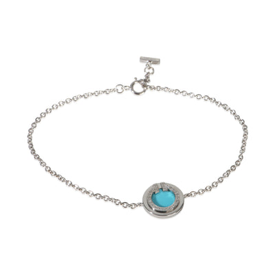 Tiffany & Co. White Gold Turquoise and Diamond Tiffany T Circle Bracelet fv