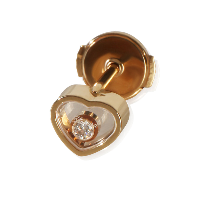 Chopard Rose Gold Diamond My Happy Hearts Single Earring fv
