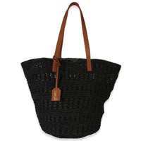 Saint Laurent Black Raffia Medium Panier Tote Handbag id