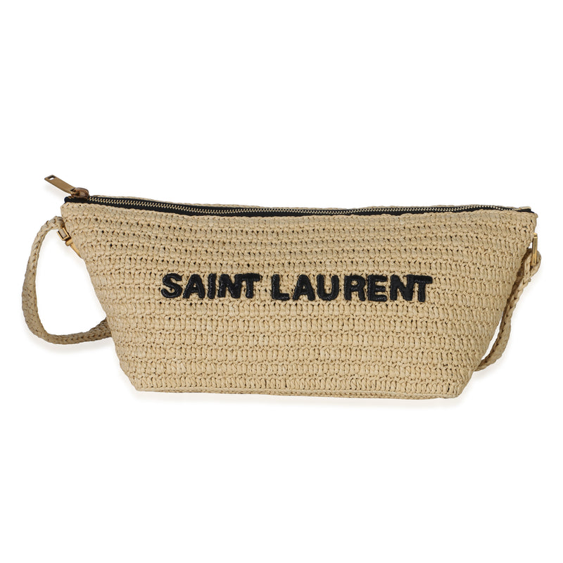 Saint Laurent Natural Raffia Logo Shoulder Bag Handbag id