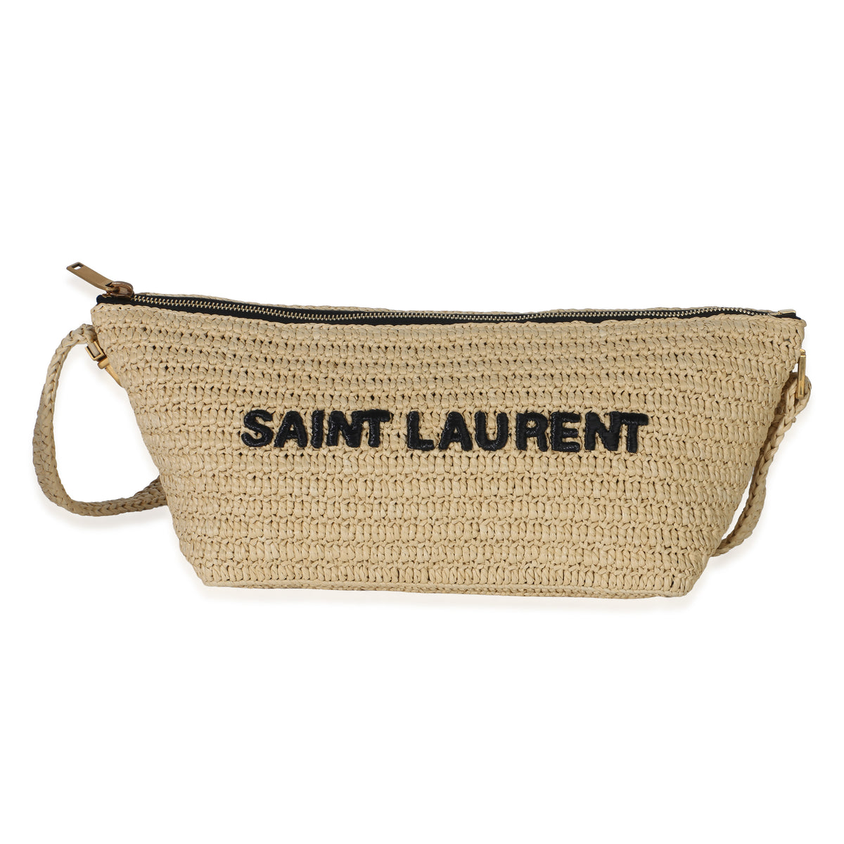 Saint Laurent Natural Raffia Logo Shoulder Bag Handbag id