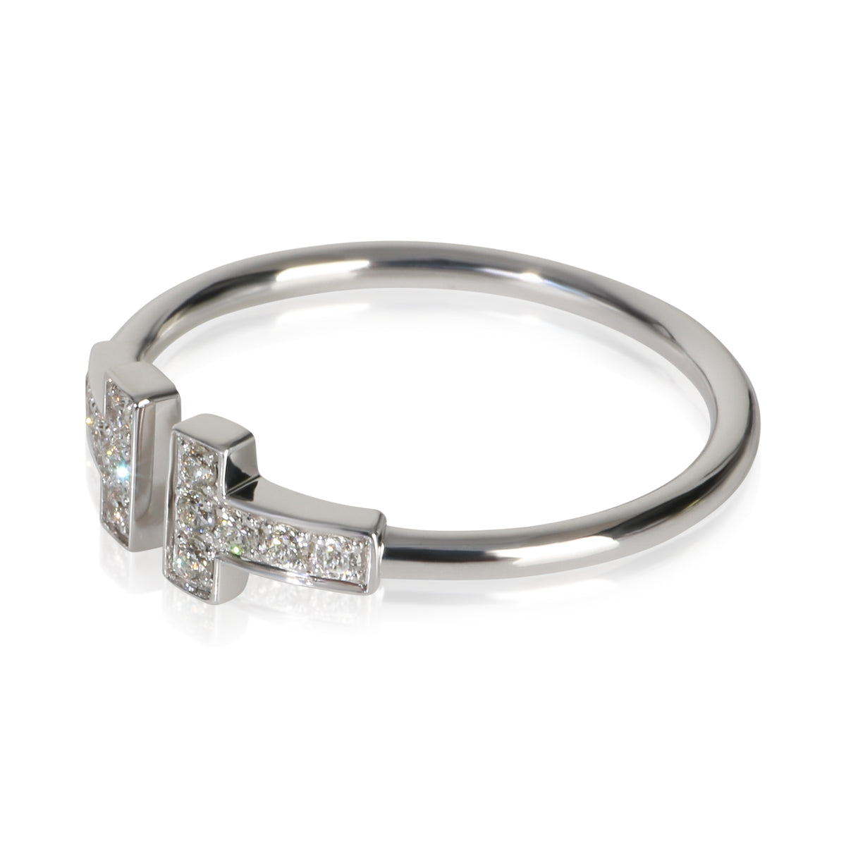 Tiffany & Co. White Gold Diamond Tiffany T Wire Ring 2