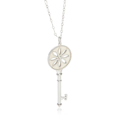 Tiffany & Co. Sterling Silver Diamond Daisy Key Pendant fv