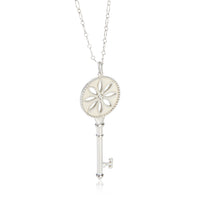 Tiffany & Co. Sterling Silver Diamond Daisy Key Pendant fv