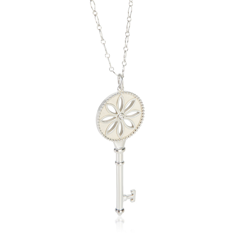 Tiffany & Co. Sterling Silver Diamond Daisy Key Pendant fv