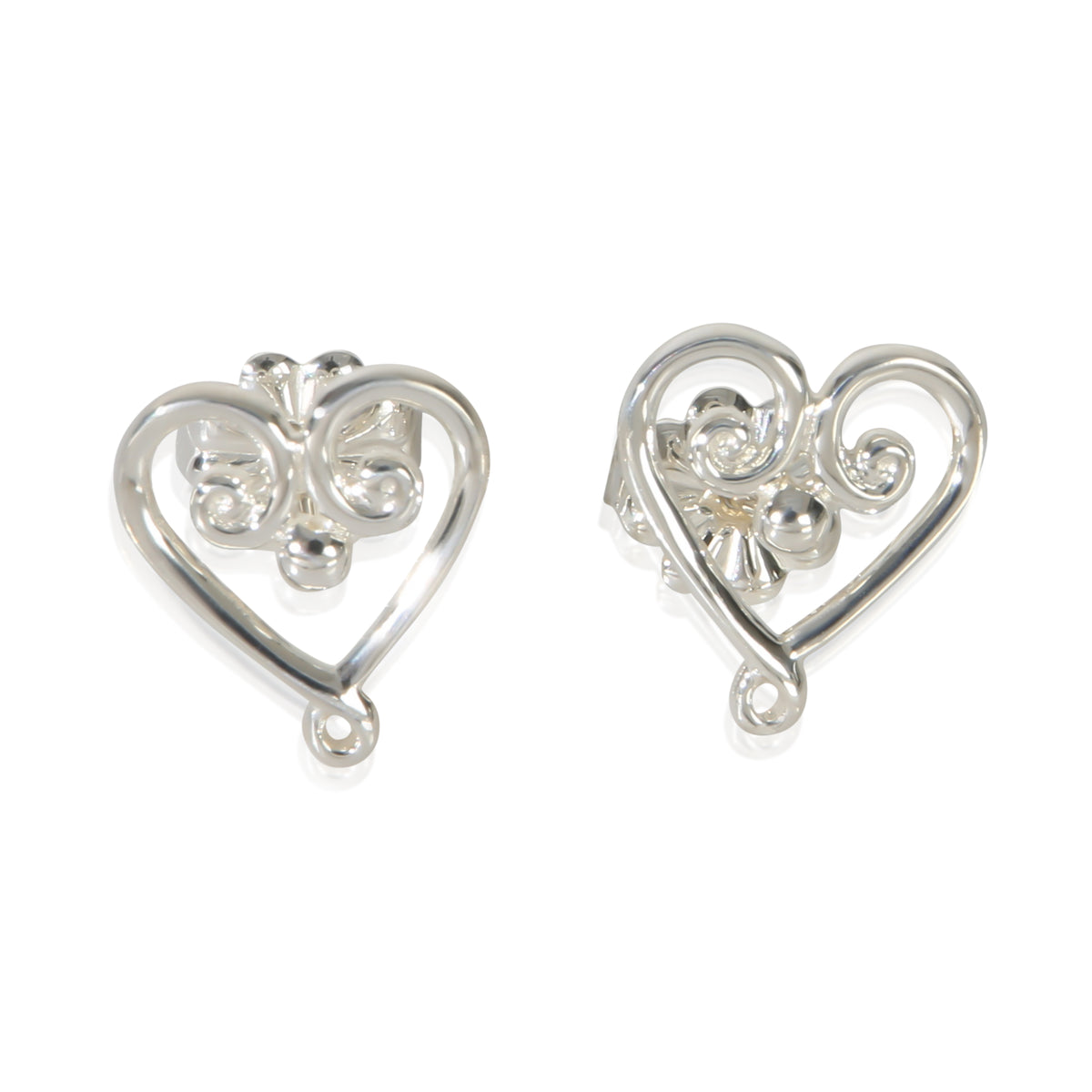 Tiffany & Co. Sterling Silver  Paloma Picasso Venezia Heart Earrings fv