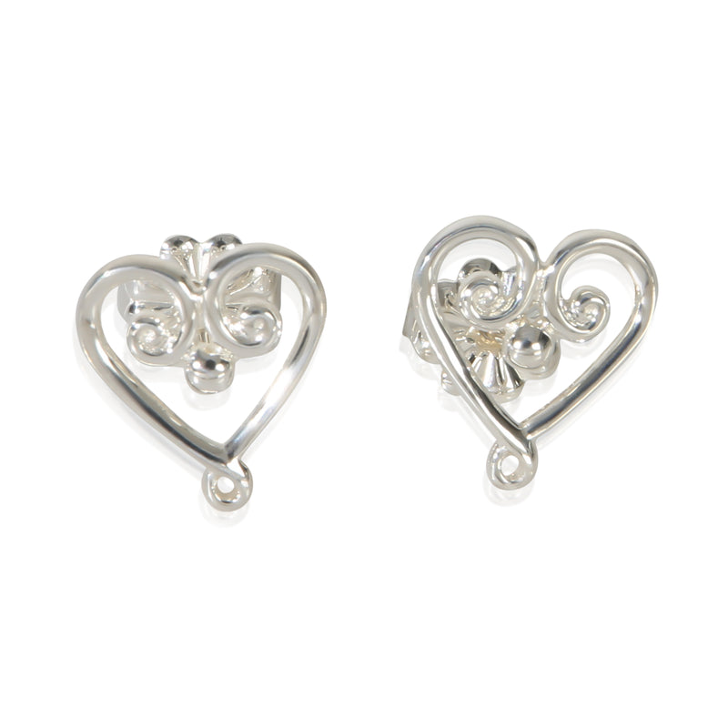 Tiffany & Co. Sterling Silver  Paloma Picasso Venezia Heart Earrings fv