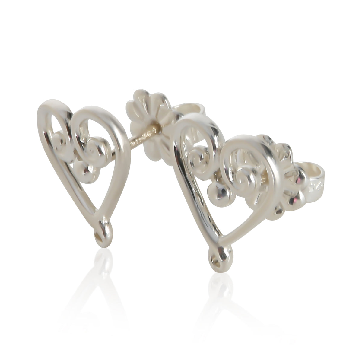 Tiffany & Co. Sterling Silver  Paloma Picasso Venezia Heart Earrings 2