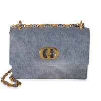 Christian Dior Blue Denim Lambskin Macrocannage Miss Caro Mini Bag Handbag id