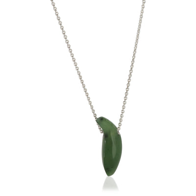 Tiffany & Co. Sterling Silver Jade Frank Gehry Fish Pendant fv