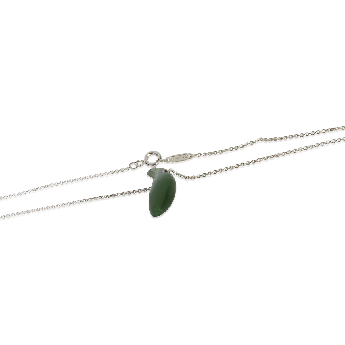 Tiffany & Co. Sterling Silver Jade Frank Gehry Fish Pendant 2