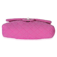 Chanel Pink Quilted Perforated Jersey Medium Flap Bag Handbag 4