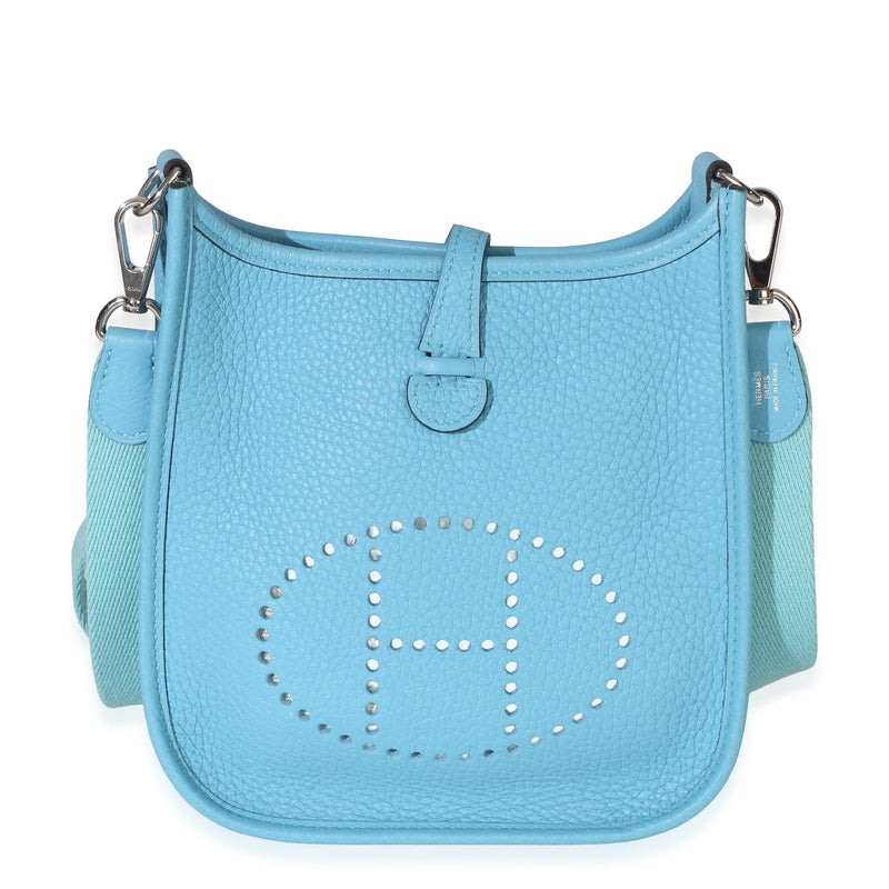 Hermès Bleu Du Nord Clemence Mini Evelyne 16 TPM PHW Handbag id