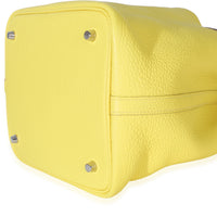 Hermès Lime Mimosa Clemence Niloticus Crocodile Touch Picotin Lock 22 PHW Handbag 6