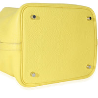 Hermès Lime Mimosa Clemence Niloticus Crocodile Touch Picotin Lock 22 PHW Handbag 7