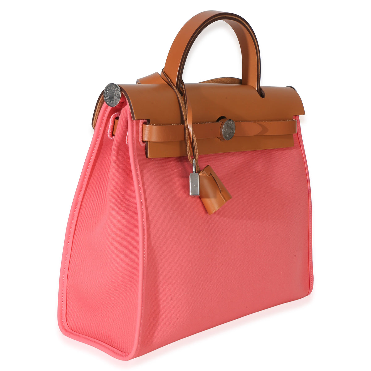 Hermès Rose Azalee Natural Vache Hunter Toile Herbag Zip 31 PM PHW Handbag 3