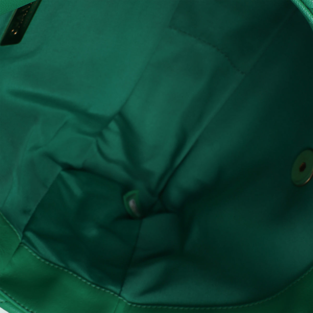 Chanel Green Quilted Lambskin Large  19 Flap Bag Handbag 10