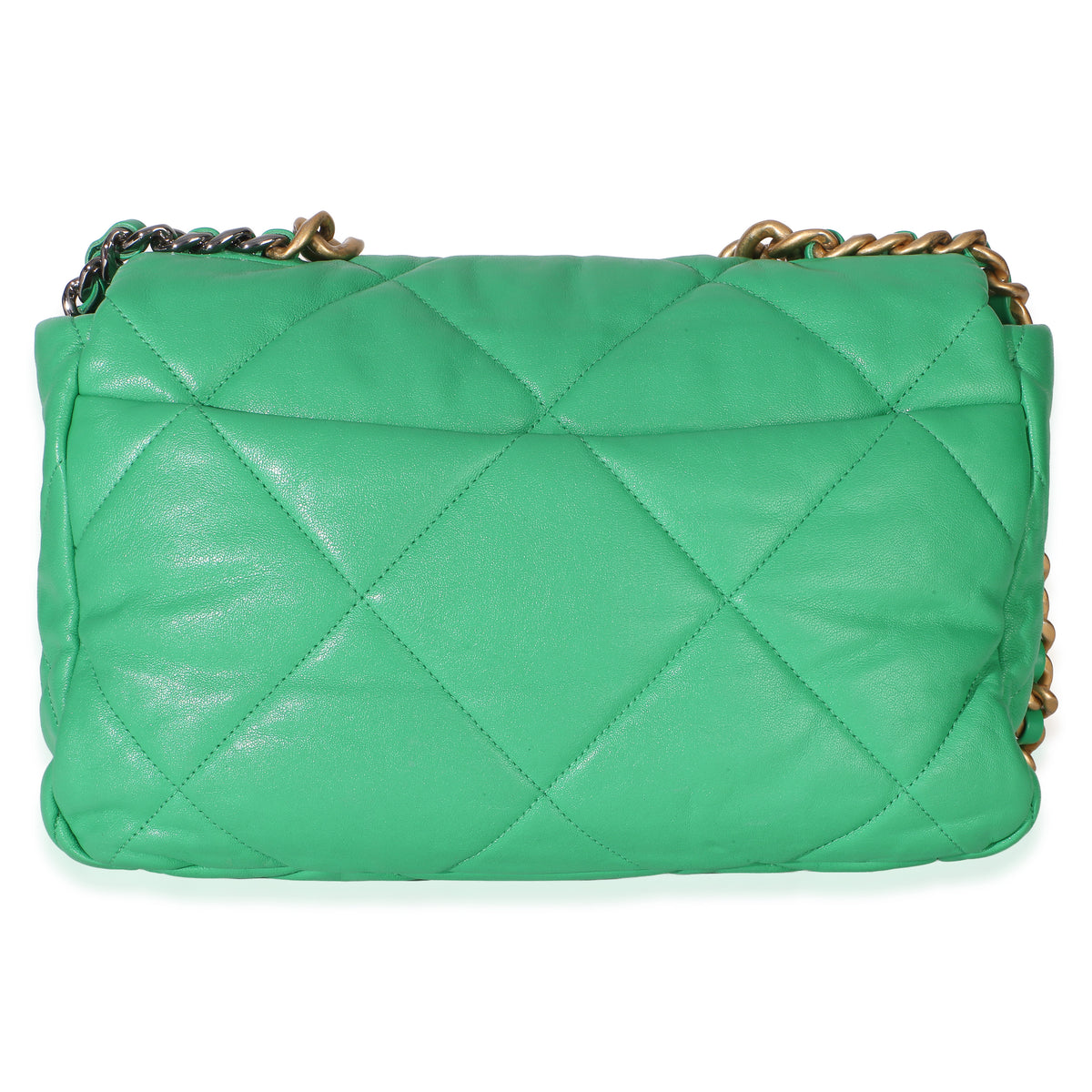 Chanel Green Quilted Lambskin Large  19 Flap Bag Handbag 4