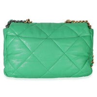 Chanel Green Quilted Lambskin Large  19 Flap Bag Handbag 4