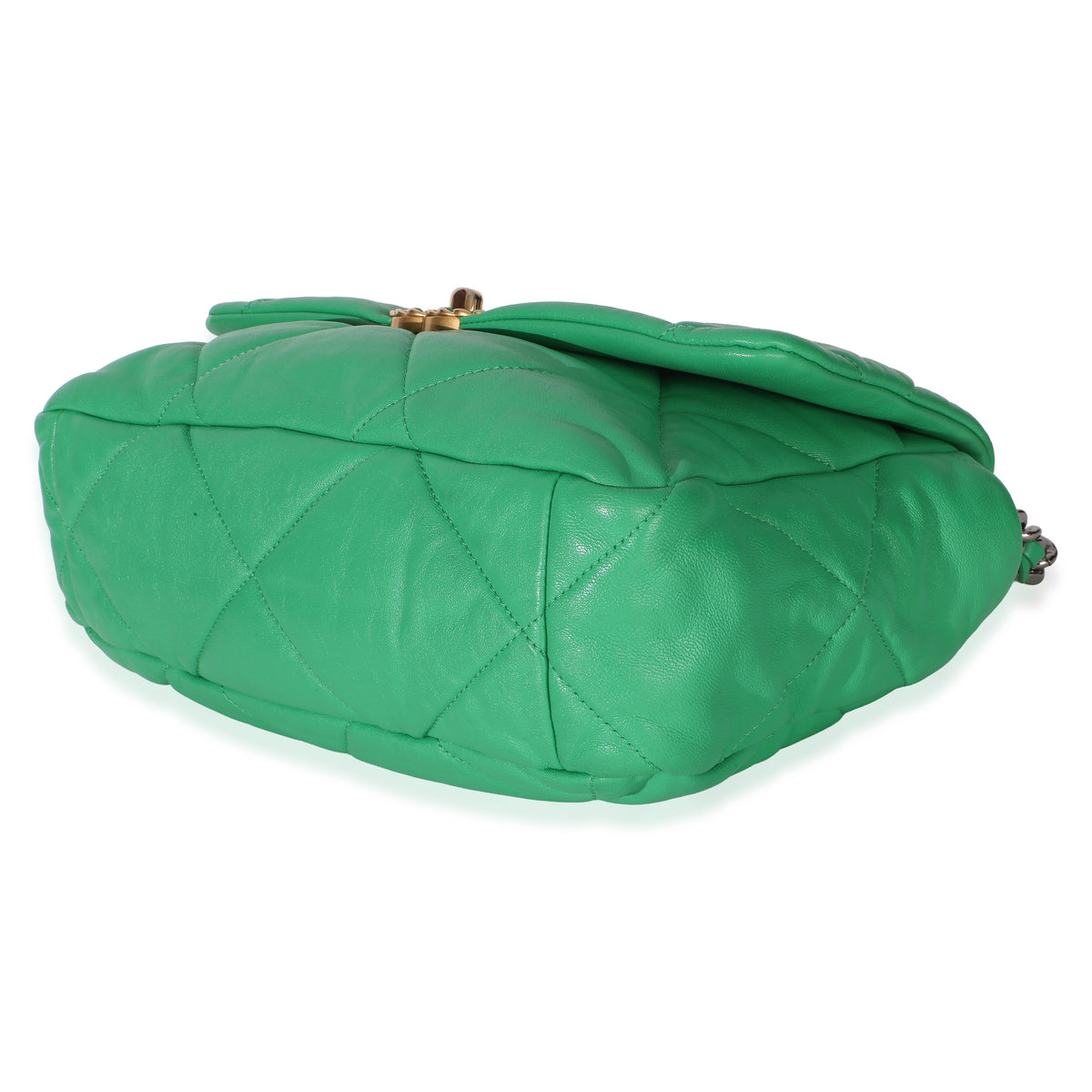 Chanel Green Quilted Lambskin Large  19 Flap Bag Handbag 6