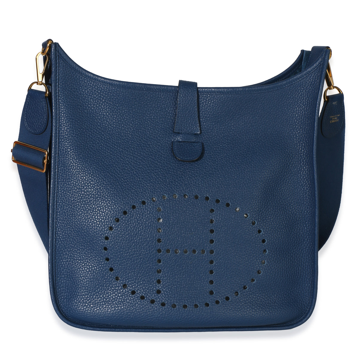 Hermès Blue Agate Clemence Evelyne 33 GM GHW Handbag id