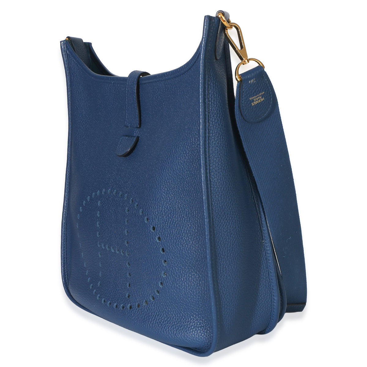Hermès Blue Agate Clemence Evelyne 33 GM GHW Handbag 2