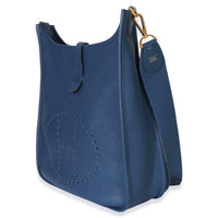 Hermès Blue Agate Clemence Evelyne 33 GM GHW Handbag 2