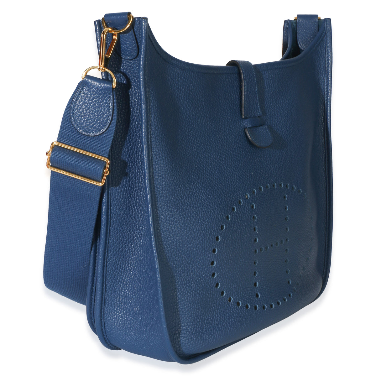 Hermès Blue Agate Clemence Evelyne 33 GM GHW Handbag 3