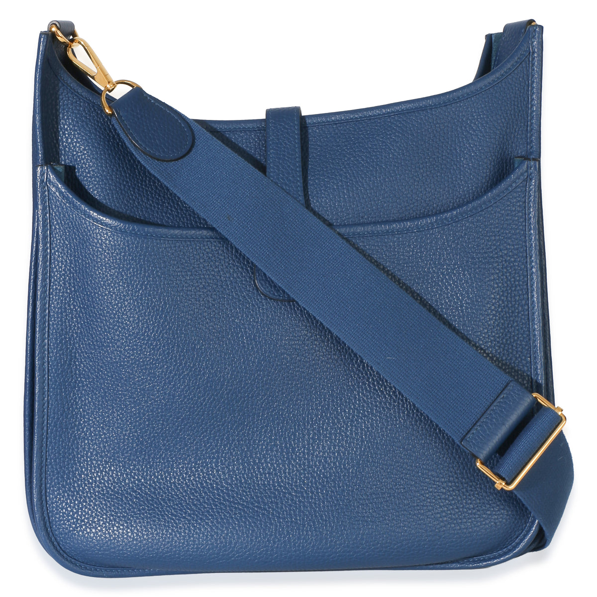 Hermès Blue Agate Clemence Evelyne 33 GM GHW Handbag 4