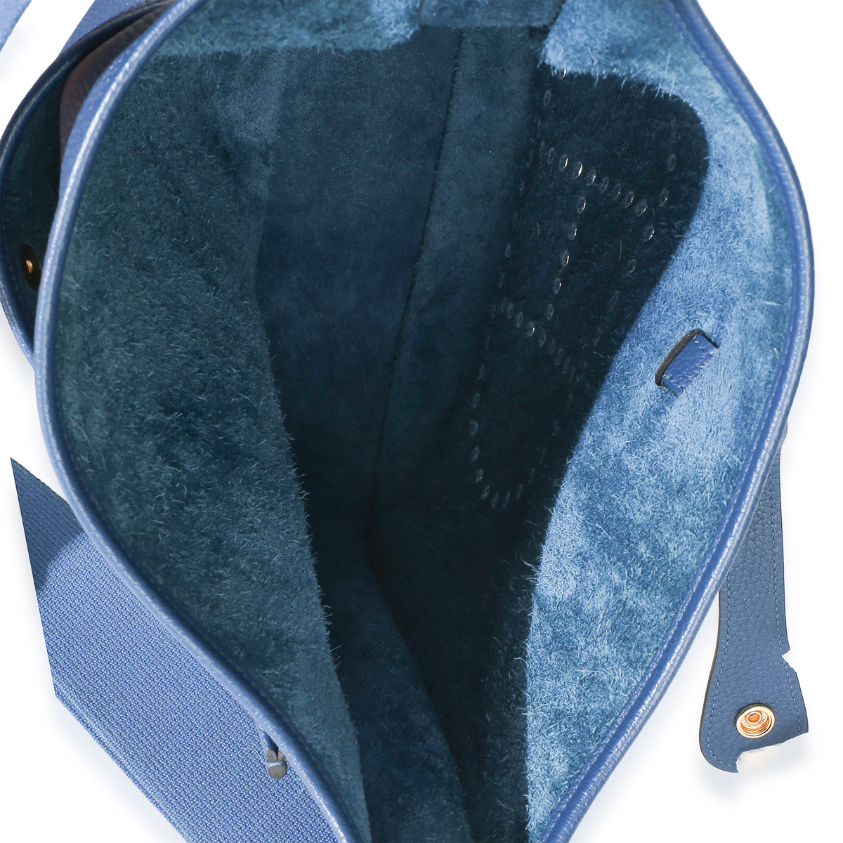 Hermès Blue Agate Clemence Evelyne 33 GM GHW Handbag 8